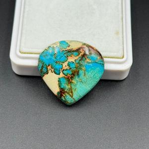 36.20Ct Natural Variscita Turquesa Piedra preciosa suelta Forma de corazón 30X30X5MM Calidad AAA para la fabricación de joyas Tamaño personalizable - Product Image 2