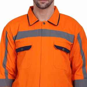 Combinaison de protection chimique en coton orange, imperméable, respirante, avec protection réfléchissante, couleur et taille personnalisables - Product Image 5