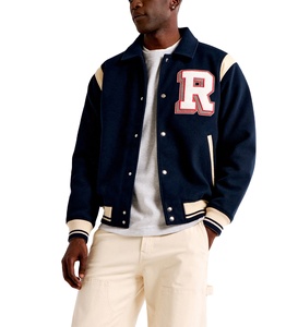 Chaqueta Universitaria de Lana con Bordado Chenille y Logotipo Personalizado de Alta Calidad para Hombre, Forro Acolchado, Chaqueta Universitaria de Lana con Letras para Invierno - Product Image 3