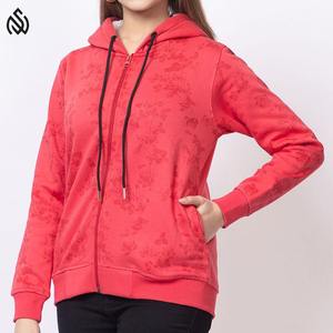 Sudadera con capucha y cremallera para mujer Mezcla Sudadera de algodón con bolsillo con capucha Sudaderas con capucha cortas con cremallera para mujer - Product Image 5