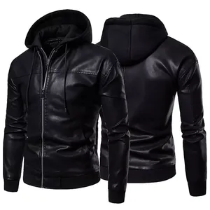 Chaqueta de Cuero Estilo Bomber Vintage para Hombre, Invierno, Formal, Desgastada, Piel de Oveja Decolorada, Cuello Alto, Lona - Product Image 2