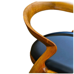 Chaises de bureau exécutives modernes et minimalistes, structure en teck, coussin en mousse moelleuse, hauteur réglable, atelier, chambre à coucher - Product Image 6