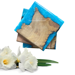 Posavasos de resina epoxi y madera hechos a mano mejor valorados, posavasos de lujo al por mayor para utensilios de cocina del fabricante de Vietnam - Product Image 5