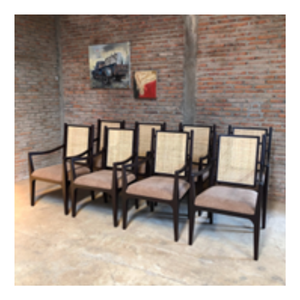 Sillas de Ratán y Cuero para Restaurante, Sillas de Comedor Modernas de Madera de Caoba para Restaurante, Venta al por Mayor - Product Image 5