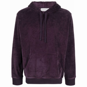 Sudaderas con Capucha de Terciopelo Bordadas Personalizadas para Hombre, Dos Bolsillos Delanteros, Suministro OEM, Técnica Lavada, Talla Grande, Transpirable, Verano - Product Image 1