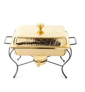 Plato de frotamiento de alimentos con acabado dorado de diseño martillado para hoteles y restaurantes Plato de frotamiento de diseño italiano para mantener la comida - Product Image 1