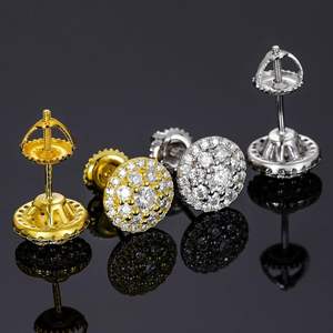 ต่างหูแบบติดหูทรงวงแหวนประดับเพชรโมอิสซาไนต์ 3 ชั้น น่ารัก - Product Image 2