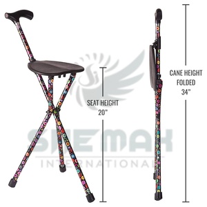 Bastón de asiento para caminar con mango ergonómico y soporte de asiento duradero para montar a caballo, paseos largos al aire libre y trekking. - Product Image 1