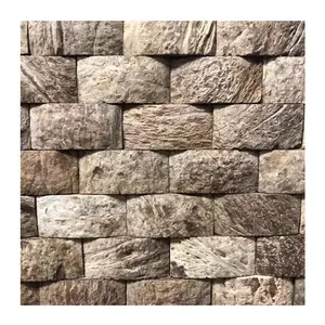 Natural Original Brown Black Decorative Coconut Shield Shell Wall Panel Mosaic Tiles Flooring Cladding