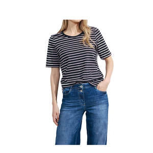 Venta al por mayor de gran tamaño de logotipo personalizado de verano de algodón en blanco Top Mujeres Tees Plain recortada de manga corta Camiseta Top - Product Image 3