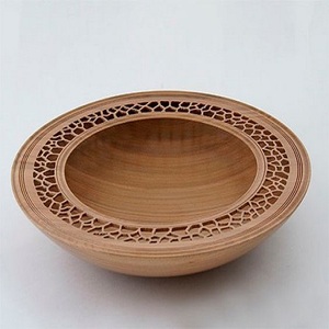 Bol de service de date moderne pour la maison hôtel Restaurant Dates de service de fruits secs bol de soupe de table en bois de couleur marron - Product Image 3