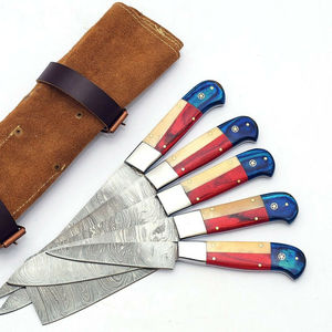 Juego de Cuchillos de Cocina Burraq, Hechos a Mano, de Acero al Carbono, 5 Piezas, Profesionales, con Mango de Madera, Ecológicos, Aptos para Lavavajillas, Regalo para Chefs - Product Image 4