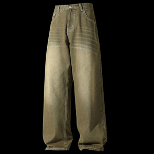 Jeans baggy en denim de haute qualité pour hommes, coupe large, style vintage, streetwear, fabrication sur mesure en usine - Product Image 6
