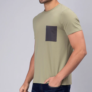 Custom <b>Men's</b> 100% Cotton T-<b>shirt</b> Soft Comfortable Sublimation Tee <b>with</b> <b>Pocket</b> Solid Pattern - Product Image 4
