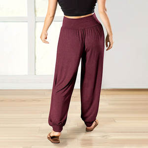 Pantalones de Chándal Holgados y Elegantes para Mujer de Talla Grande, Cintura Elástica, Tejido de Rayón Suave y Elástico, Pantalones de Punto con Bolsillos - Product Image 2