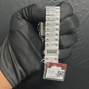 Montre Homme Tendance Personnalisée en Acier Inoxydable Givré de Qualité Supérieure, Mouvement Miyota, Cadran Eta, Fonction Jour, Verre Style Diamant de Luxe - Product Image 2