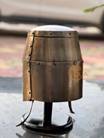 Casque de Chevalier Templier Médiéval Antique Poli de Qualité Supérieure, Armure Métallique Portative Calibre 18, Casque Seau Icônique