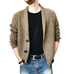100% Cotton High Quality Custom Fashion Streetwear Solid Winter Male Autumn Fashion Wholesale Custom <b>Cardigan</b> Wool <b>Men</b> Sweater - Product Image 5
