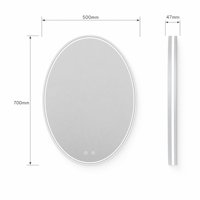 Miroir de salle de bain ovale rétroéclairé pour hôtel, avec cadre LED anti-buée en aluminium, personnalisé, par un fournisseur de fabricants éco-responsables