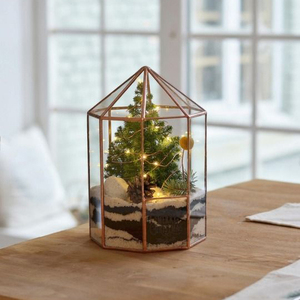 Vente en gros personnalisé mini terrarium géométrique en verre doré suspendu plantes décoratives en verre clair et cuivre nouveaux bijoux en métal - Product Image 5
