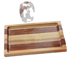 ถาดไม้สำหรับตกแต่งห้องครัวถาดไม้ธรรมชาติ100% เสิร์ฟถาดไม้ใหญ่ถาดไม้แท้ - Product Image 2