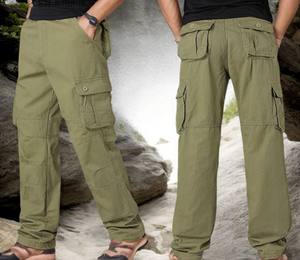 Pantalon de travail cargo pour homme Pantalon de travail cargo ample à poches multiples Pantalon utilitaire à jambe droite pour le travail à l'extérieur et pour une tenue décontractée - Product Image 1