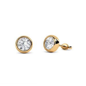 Boucles d'oreilles modernes rondes en diamant de 0,30 carat, diamant cultivé en laboratoire, en platine, pour fête de fiançailles - Product Image 2