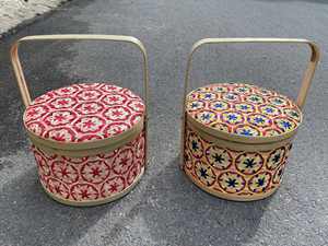 Cesta de regalo de bambú de colores Material ecológico reutilizable - Product Image 3