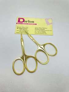 Ciseaux à cuticules pour ongles professionnels en acier inoxydable plaqué or Logo personnalisé ciseaux à ongles manucure ciseaux à cuticules pour ongles incurvés - Product Image 4