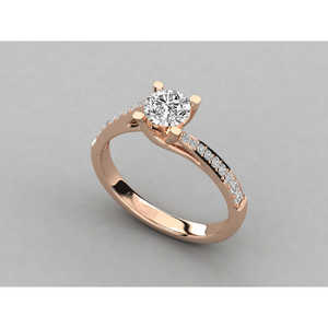 Bague en or 9 carats pour femme, sertie d'un diamant de laboratoire taille brillant, style solitaire - Product Image 4