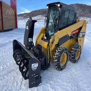 2017 Caterpillar 236D Skid Steer Loader 74HP Compact <b>Wheel</b> Loader with front mount snow blower For Sale - Product Image 1