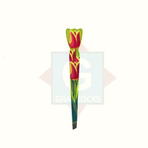 Pince à épiler à sourcils greffée professionnelle à pointe inclinée en acier inoxydable dans un outil de beauté coloré - Product Image 1