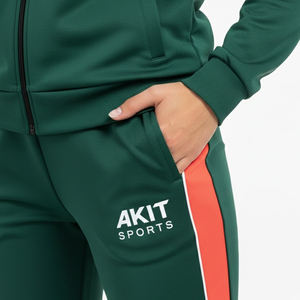 Conjunto Deportivo Casual de Dos Piezas para Mujer, Color Sólido, Invierno, 100% Algodón, Transpirable, Resistente al Viento, Todas las Tallas Disponibles - Product Image 6