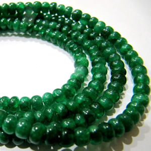 Émeraude teinte de haute qualité, rondelle, lisse, taille 4-5 mm, brin de 8 pouces de long, EMINENT JEWEL, fabrication de bijoux, pierre précieuse - Product Image 1