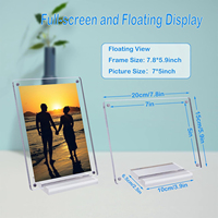 Cadre photo en acrylique transparent léger, résistant aux UV, personnalisable, décoratif moderne, magnétique, pour bureau