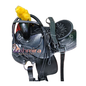 อานม้าคุณภาพสูงแบบสั่งทำพิเศษ พรีเมียมสำหรับแข่งบาร์เรลเรซซิ่ง ขี่ม้าแบบเทรล เพลเชอร์ หนังแกะสลักด้วยมือ ฮาร์ดแวร์สแตนเลส - Product Image 1