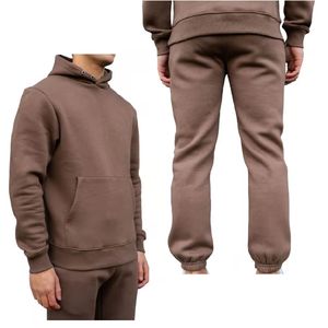 Survêtement à capuche de sport décontracté pour hommes Logo personnalisé 100% coton écologique très épais saison d'hiver imprimé solide à capuche - Product Image 5