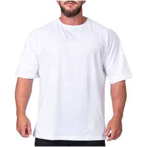 T-shirt en coton vierge pour hommes T-shirt oversize à épaules tombantes T-shirt avec impression de qualité personnalisée pour hommes - Product Image 3