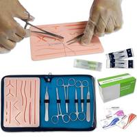 Kit Completo de Práctica de Sutura Médica con Maniquí para Entrenamiento de Estudiantes de Enfermería y Medicina, Instrumentos Quirúrgicos de Acero Inoxidable