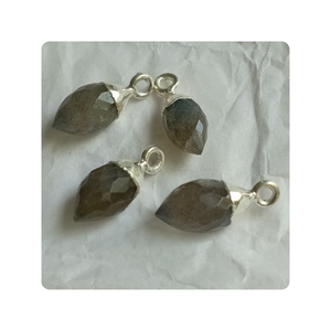 Connecteurs de pierres précieuses Briolette à facettes Lemon Topaz Trillion Bezel et breloques en pierres précieuses - Product Image 5