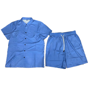 ชุดเซ็ต 2 ชิ้น เสื้อยืดแขนสั้นติดกระดุม กางเกงขาสั้นลำลอง สไตล์วาร์ซิตี้ แฟชั่นสตรีท สำหรับผู้ชาย รุ่นคัสตอม ฟรอนท์ ซัมเมอร์ - Product Image 3