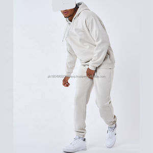 Survêtement personnalisé pour homme, lourd, à épaules tombantes, couleur unie, ourlet côtelé, poignets côtelés, 100% coton élasthanne, décontracté, hiver - Product Image 6