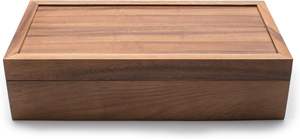 Rectangular Vauxhall Double Tea <b>Box</b>, Acacia Wood,Brown Tea <b>Chest</b> Organizer Spice Packets Container - Product Image 6