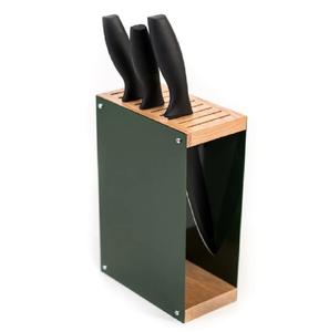 Présentoir de couteau de cuisine en bois pur et métal meilleure vente support de support de stockage de couteau de comptoir de grande taille pour la maison ou les chefs - Product Image 1