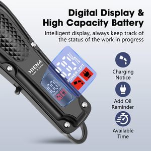 Tondeuse à Cheveux Professionnelle Sans Fil Rechargeable pour Hommes, Kit en Acier Inoxydable 2500mAh avec Écran LED, Étanchéité IPX7, Instructions en Français pour Barbiers - Product Image 4