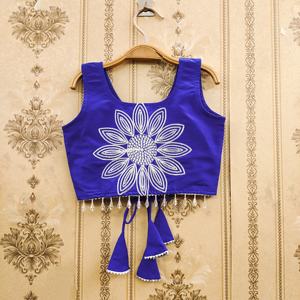 Shoryam Fashion Lehenga Choli pour enfants, longueur au sol, bleu royal, brodé de motifs floraux ethniques |   Vente en gros de robes de fête pour filles, mariage, Diwali - Product Image 3