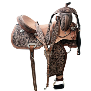 Selle de cheval western en cuir marron pour l'équitation sur sentier, selles de dressage pour chevaux, selles de sentier en cuir 2026, vente chaude - Product Image 1
