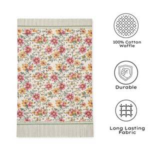 Serviettes de toilette en coton gaufré artisanal de Jaipur, imprimées de motifs floraux, qualité export, super douces, séchage rapide, absorption rapide, de qualité supérieure. - Product Image 4