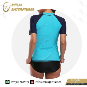 Camisa Traje de baño Patchwork Traje de baño Surf Top Senderismo Camisa Rash Guard Amazon Bulk Mujeres Manga larga Cremallera frontal Rashguard - Product Image 5
