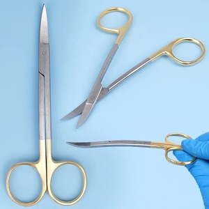 Ciseaux chirurgicaux dentaires Ametrine Surgical AM-786 12,5 cm en acier inoxydable à double courbure, certifiés CE, instrument courbé - Product Image 4